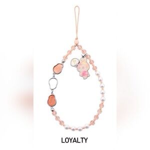 Big into energy pop mart Pink and White Beaded Phone Charm